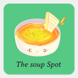 Tomatensuppe und gegrilltes Käsesandwich Quadratischer Aufkleber