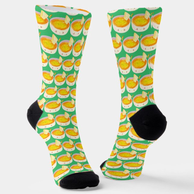 Tomatensuppe und gegrilltes Käsesandwich Socken (Gewinkelt)
