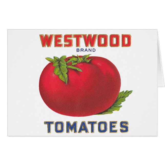 Tomates de Westwood - Étiquette Vintage Fruit (Devant horizontal)