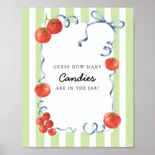 Tomato Baby Dusche Rate wie viele Bonbons Poster