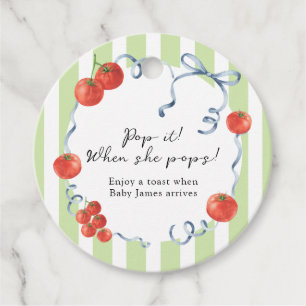 Tomato Baby Shower Pop! Wenn sie Pop Geschenkanhänger