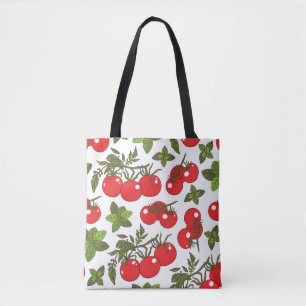 Tomato Basil Seamless Kitchen Muster Tasche