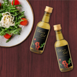 Tomato Basilikum Olivenöl Präfektionssiegel Weinetikett