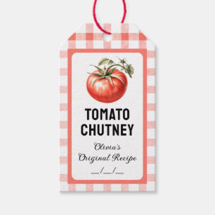 Tomato Chutney Konserven mit Aquarelltomate Geschenkanhänger