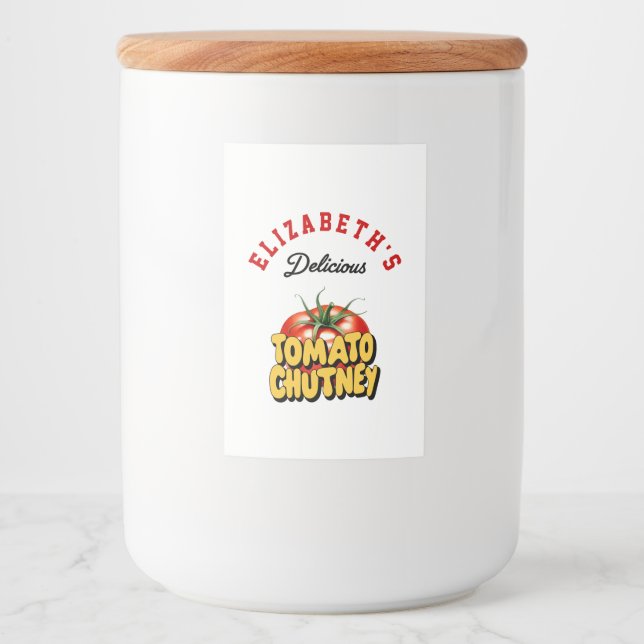 Tomato Chutney Lebensmitteletikett (Vorderseite)