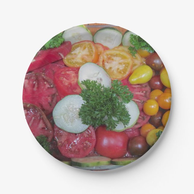 Tomato Cucumber Paper Plate Pappteller (Vorderseite)