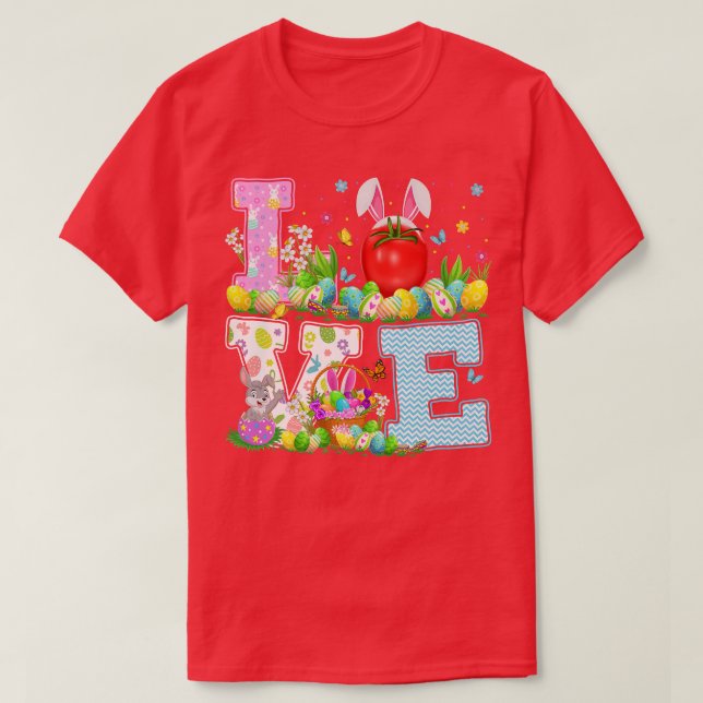Tomato Fruit Easter Egg Hunt Funny Love Tomato Eas T-Shirt (Design vorne)