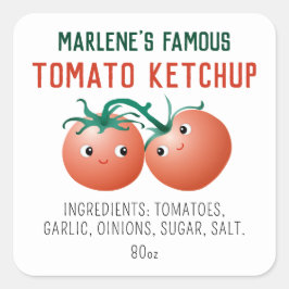 Tomato Ketchup Aufkleber mit Zutaten