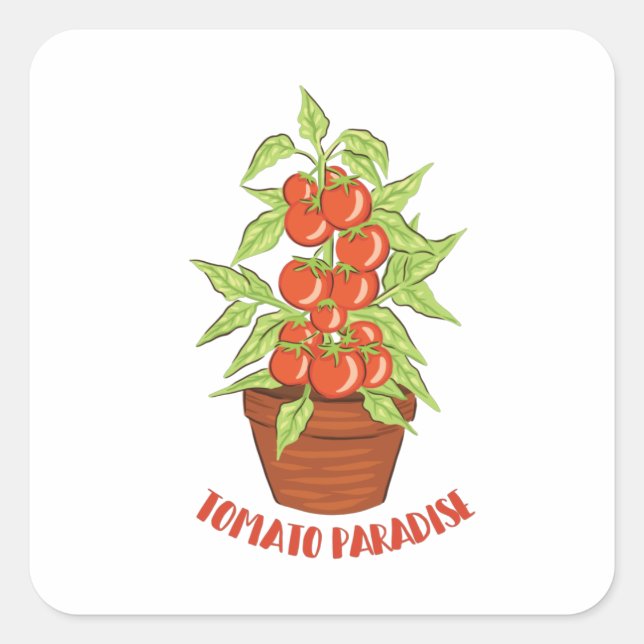 TOMATO PARADISE Garden Lover Quadratischer Aufkleber (Vorderseite)