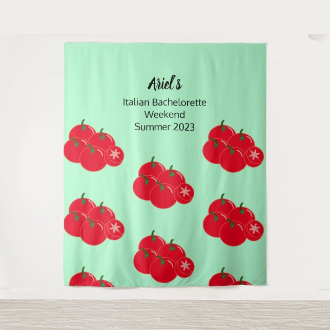 Tomato Pattern Junggeselinnen-Abschied Hochzeitsta Wandteppich (Vorderseite)