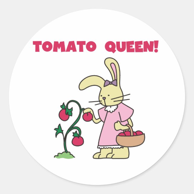Tomato Queen T - Shirt und Geschenke Runder Aufkleber (Vorderseite)