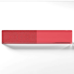 Tomato Red Acrylic Desk Namplate - Anpassbar Namensplakette