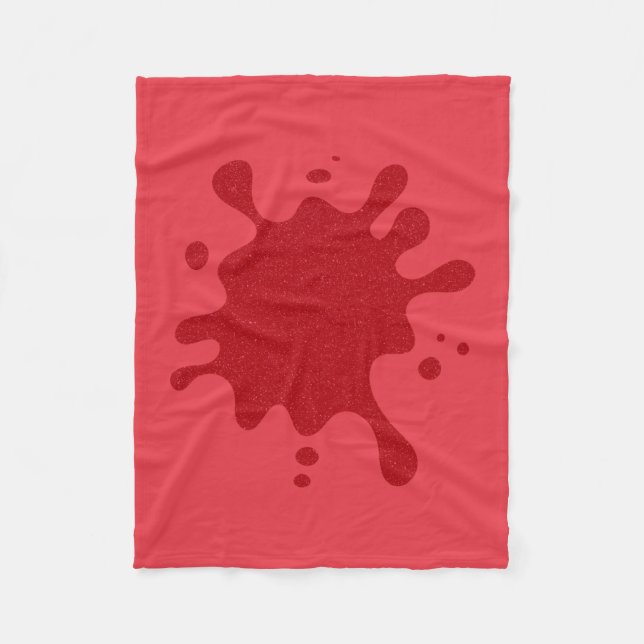 Tomato Red Customizable Tropfen Fleece Blanket (Vorderseite)