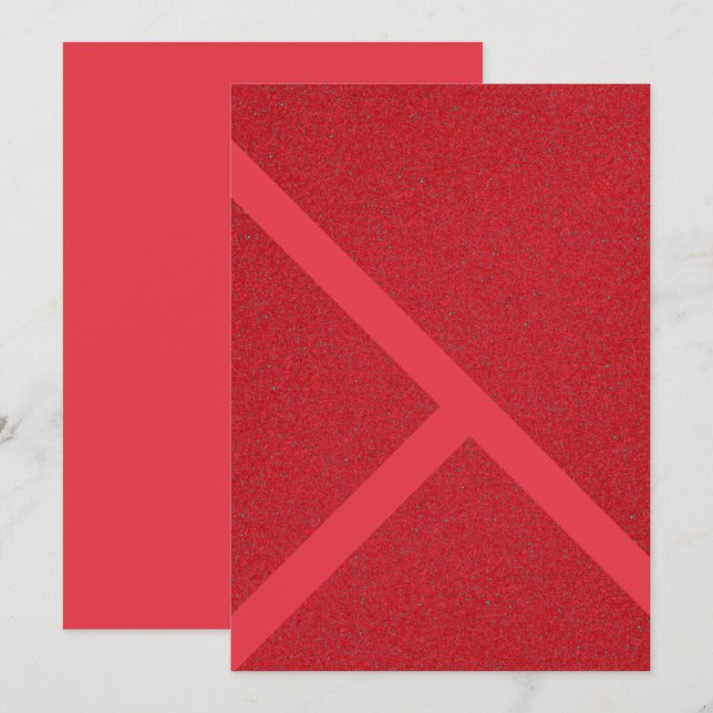 Tomato Red Diagonal Card - Benutzerdefiniertes Des Save The Date (Vorne/Hinten)