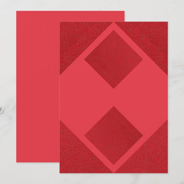 Tomato Red Diamond Blockeinladung - Anpassbar Save The Date (Vorne/Hinten)