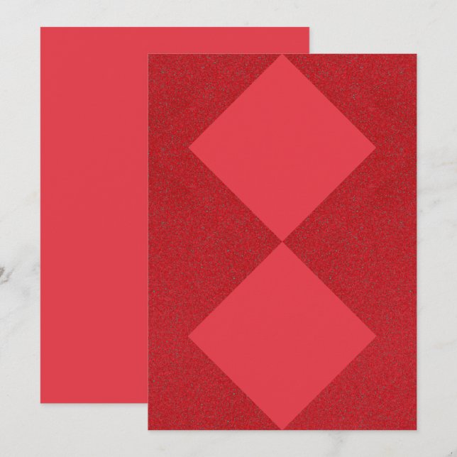 Tomato Red Geometric Duo Card - individuell anpass Save The Date (Vorne/Hinten)