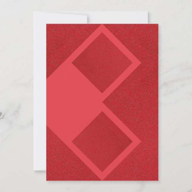 Tomato Red Modern Diamond Card - Anpassbar Save The Date (Vorderseite)