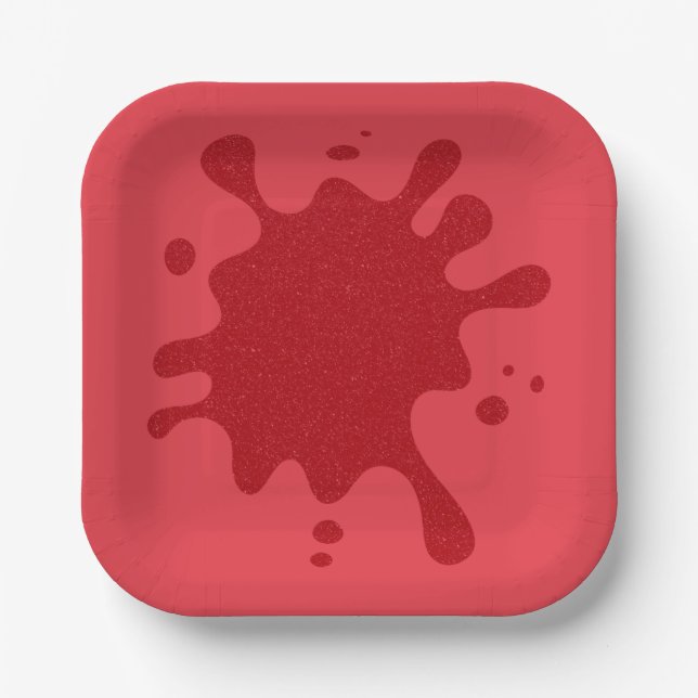 Tomato Red Platsch Custom Paper Plate Pappteller (Vorderseite)