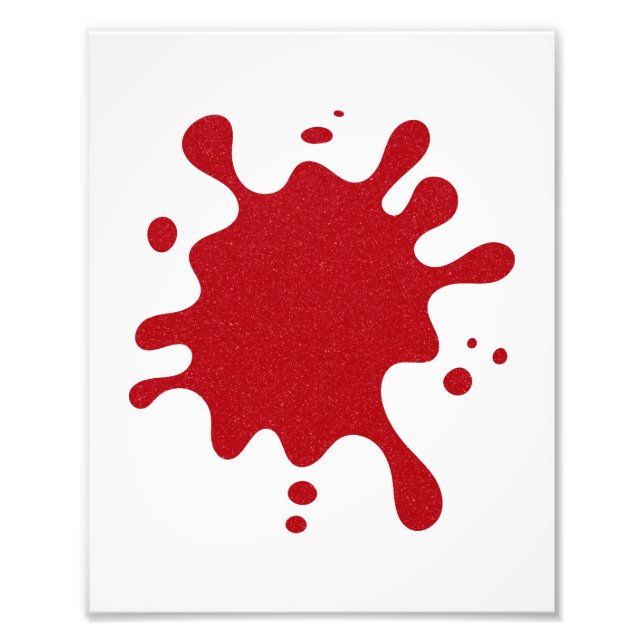 Tomato Red Splatter on White Poster – Customizable (Devant)