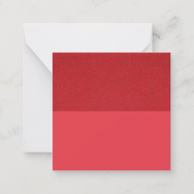 Tomato Red Split-Horizon Flat Note Card (Benutzerd Mitteilungskarte (Vorderseite)