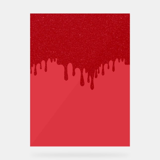 Tomato Red Tropfen Akryllisches Begrüßungszeichen  Acrylschild (Vorderseite)