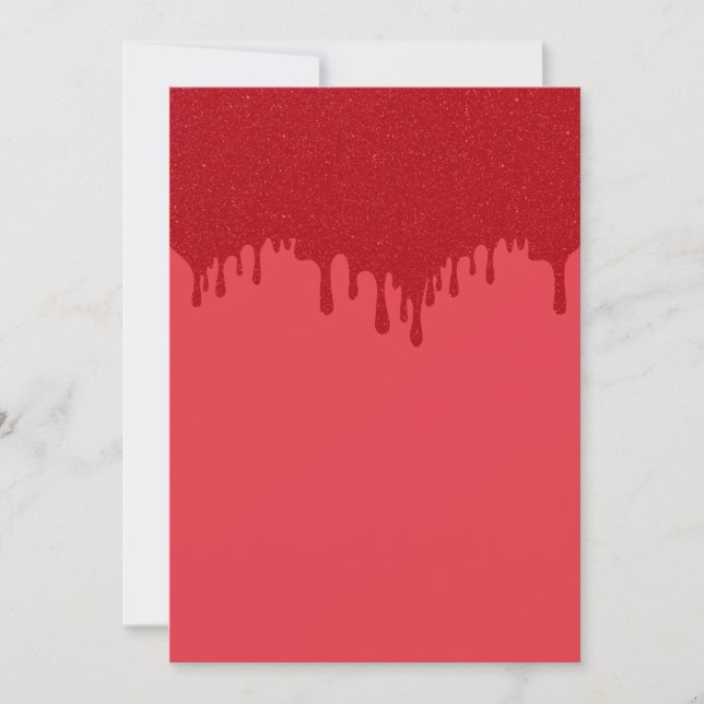 Tomato Red Tropfen Custom Einladung (Vorderseite)