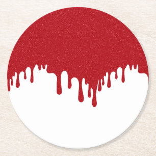 Tomato Red Tropfen Modernes Custom Paper Untersetz Runder Pappuntersetzer
