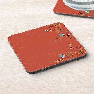 Tomato Red Untersetzer Set Blume Hot Drink Cold