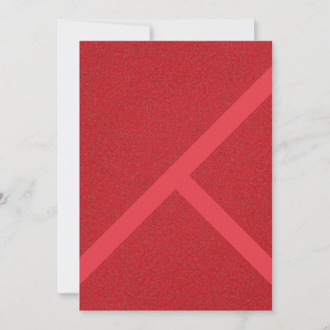 Tomato Red X-Angle Card - Anpassbares Layout Save The Date (Vorderseite)