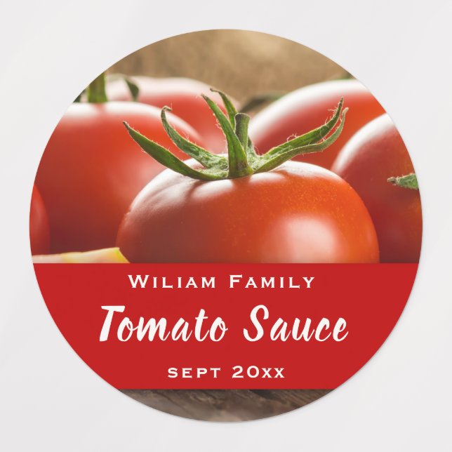 Tomato Sauce Canning Homemade Etiketten (Design 1)