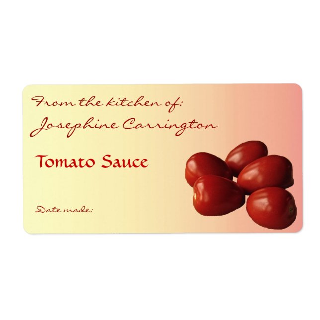 Tomato Sauce Canning Labels (Vorne)