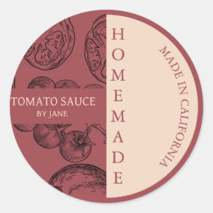 Tomato Sauce Modern Business Label Runder Aufkleber