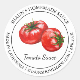 Tomato Sauce Modernes Label Runder Aufkleber