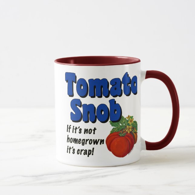 Tomato Snob Drôle Dire Mug Café (Droite)
