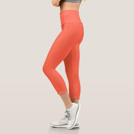 Tomato Solid Color | Classic | elegant Capri Leggings