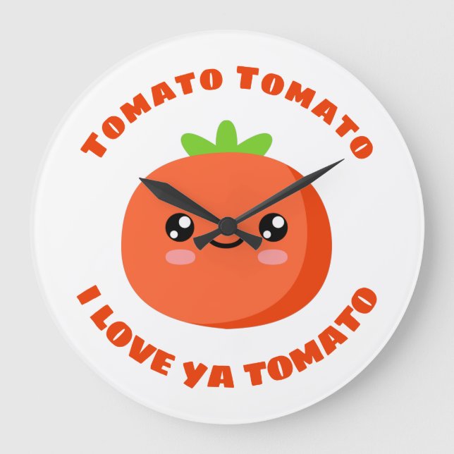 Tomato Tomato I Liebe ya Tomato Große Wanduhr (Vorderseite)