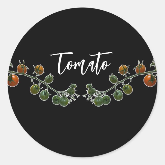 TOMATO VINE PHOTO CLASSIQUE STICKER ROND (Devant)