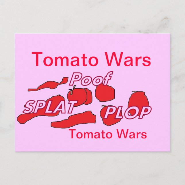 Tomato Wars Spaß Card Postkarte (Vorderseite)