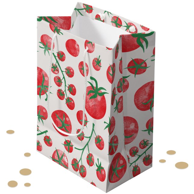 Tomato Watercolor Mittlere Geschenktüte (Fun tomato watercolor gift bag)