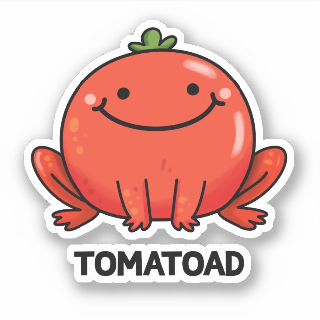 Tomatoad Funny Tomato Toad Puff Aufkleber (Vorderseite)