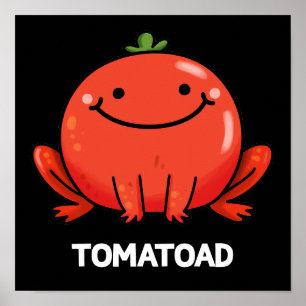 Tomatoad Funny Tomato Toad Puff Dark BG Poster