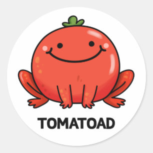 Tomatoad Funny Tomato Toad Puff Runder Aufkleber