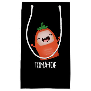Tomatoe Funny Tomato Pun Dark BG Kleine Geschenktüte