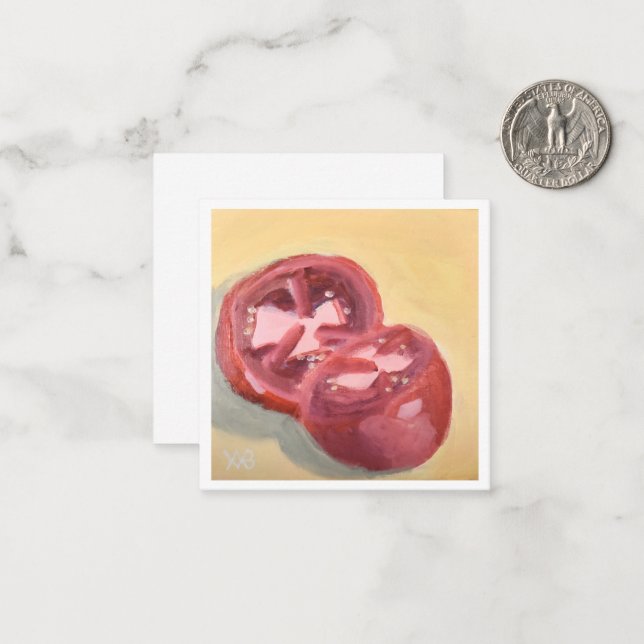 Tomatostudie Mitteilungskarte (Vorderseite/Rückseite Beispiel)