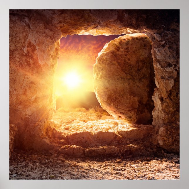 Tomb Leere mit dem Schleier bei Sonnenaufgang Grab Poster (Vorne)