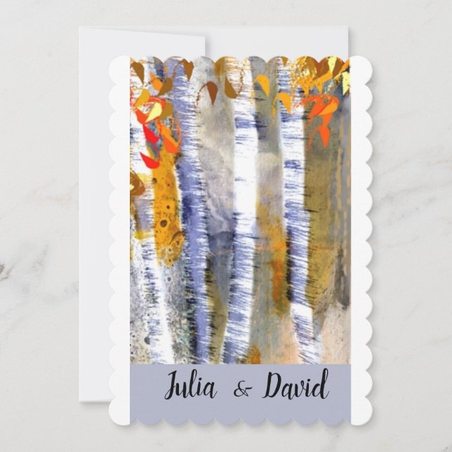 Tombe Aspen Trees Custom Wedding Invitation (Devant)