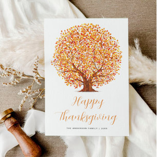 tomber arbres bon thanksgiving carte de vacances