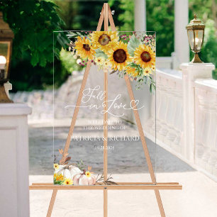 Tombez amoureux Citrouille Tournesol Mariage Bienv