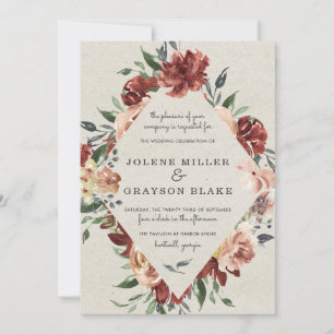 Tombez amoureux   Faire-part de mariage Rustic Blo