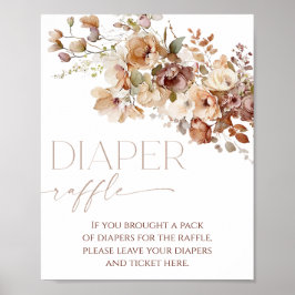 Tombola Diaper Zeichen boho Herbstblüte Poster